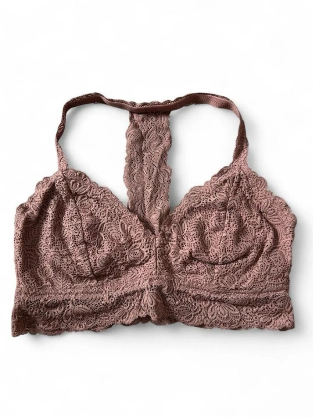 Auden Lace Racerback Bralette in Mauve